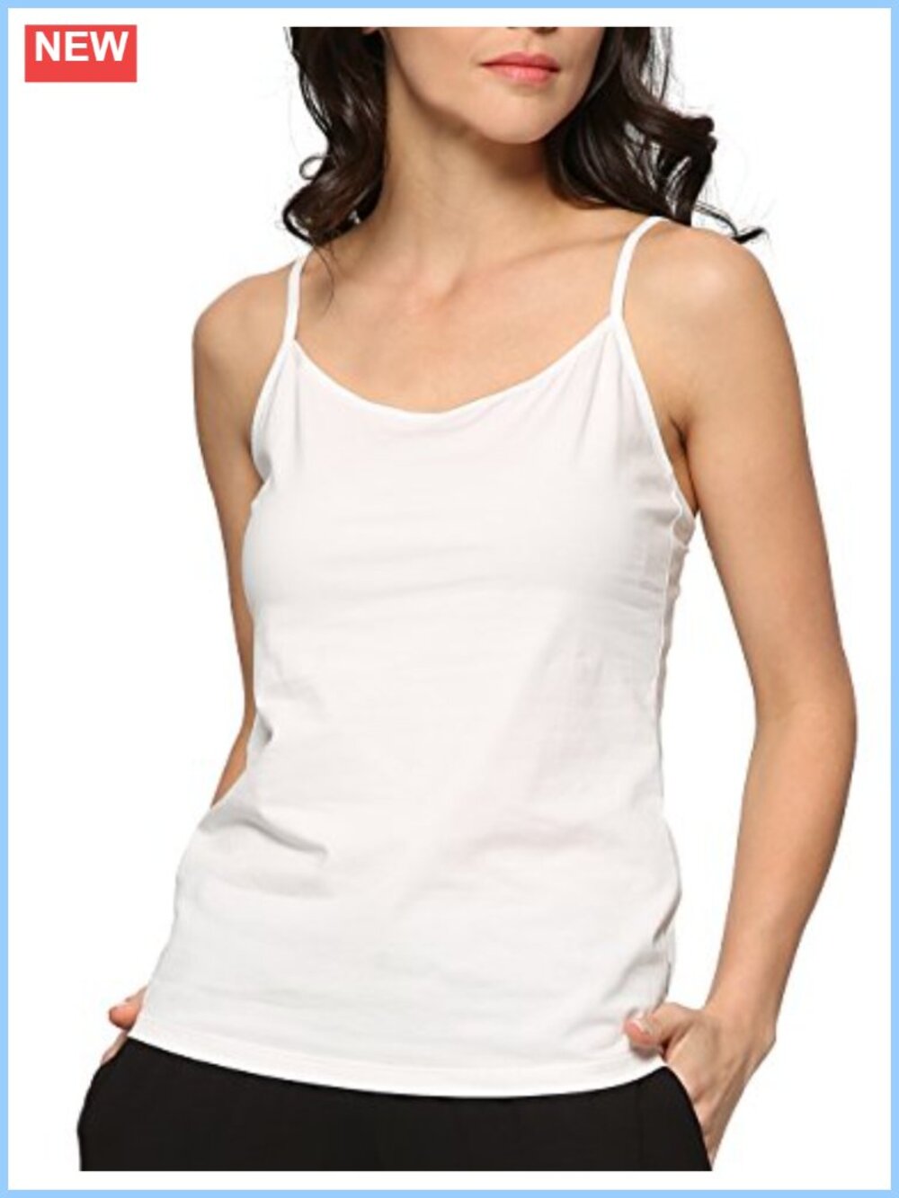 Bamboo Viscose Camisole Tank Top Adjustable Spaghetti Strap Layering Undershirt